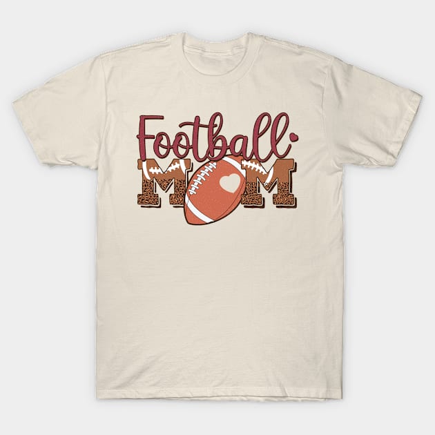 Football Mom - Heart - Retro T-Shirt by bloomnc